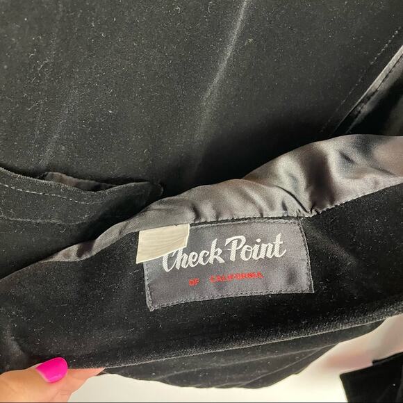 Vintage Black Velvet Blazer Jacket Small 1980s - Picture 9 of 10